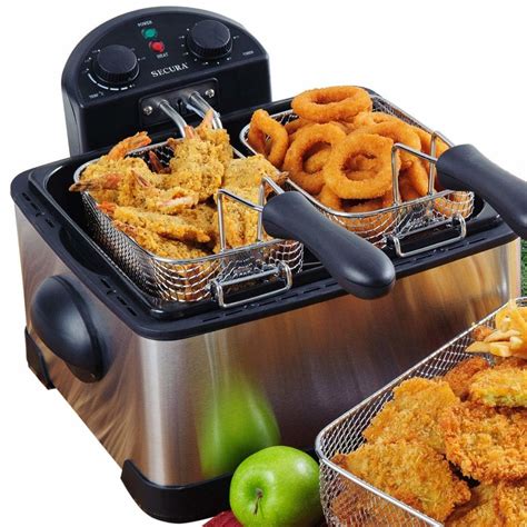 65-pound food capacity, this <strong>deep fryer</strong> ensures uniform heating and perfect golden results every time for up to 6 people <strong>Frying</strong> made safe & effortless: Our <strong>fryer</strong> features a locking lid, large viewing window, cool-touch handles, and an automatic shut-off providing peace of mind for worry. . Best home deep fryer